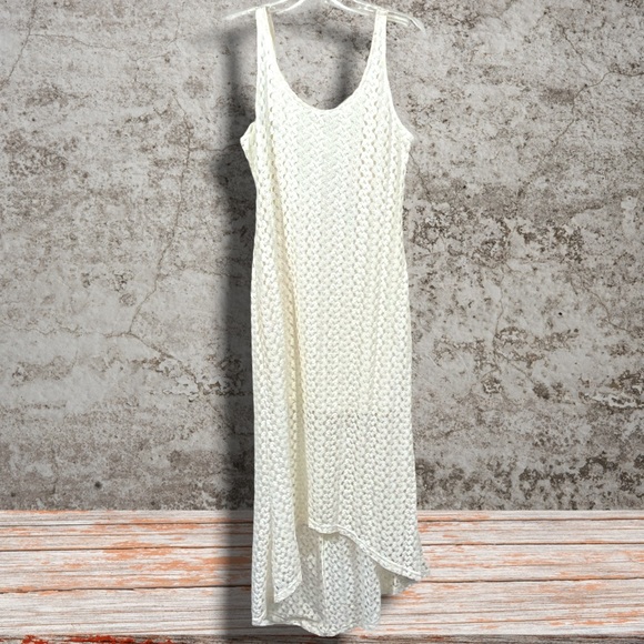 Women's lace dress sleeveless ivory lace short skirt with overlay Large stretch - Picture 2 of 5